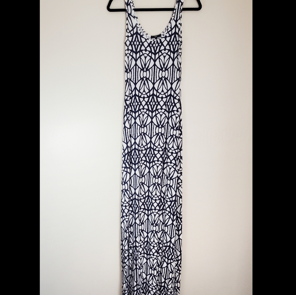 Tart Collections Mary Sleeveless Maxi Tank Dress Navy Blue & White